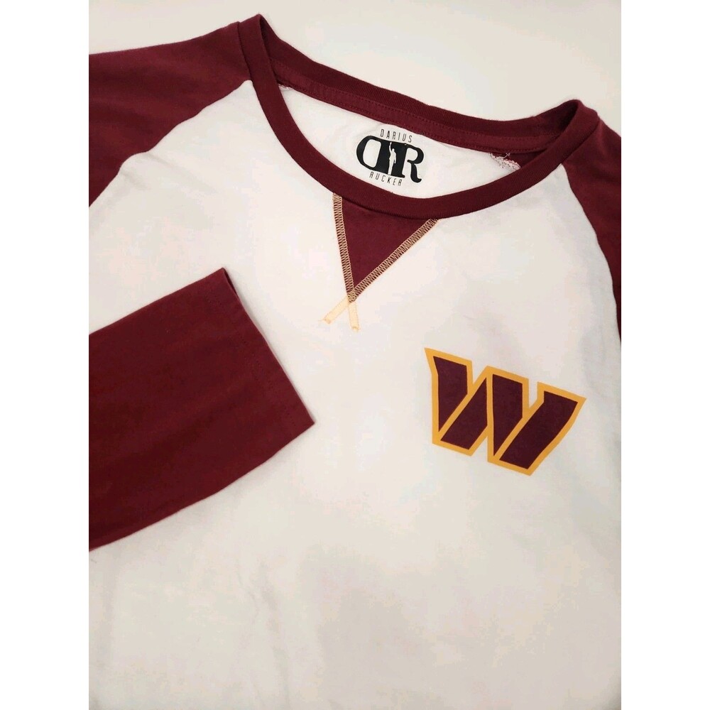 Washington Commanders Shirt Men's M White Red Long Sleeve Crew NFL Darius Rucker